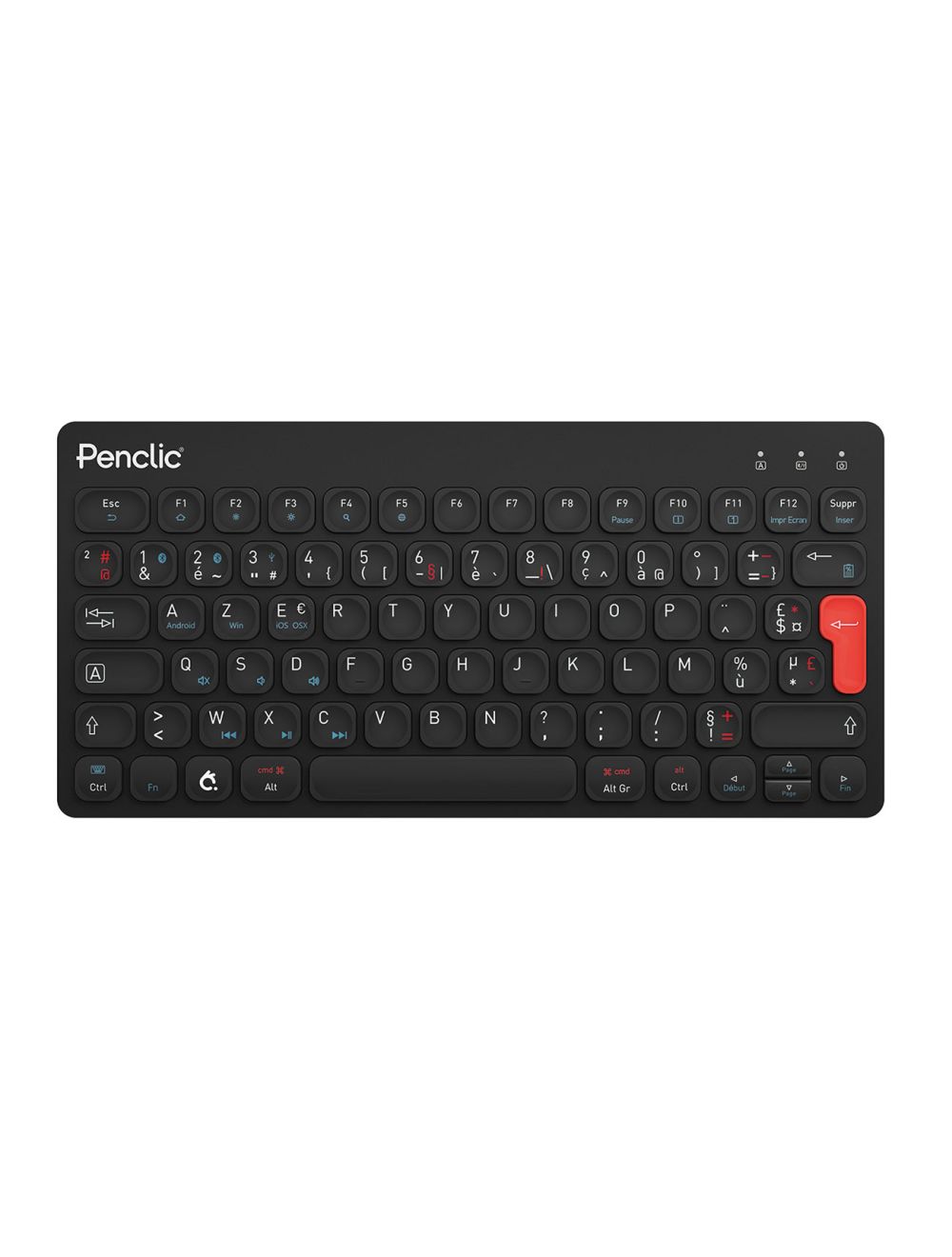 Clavier compact Penclic KB3 Bluetooth Sans Fil Azerty Noir